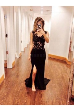 Long Black Lace Prom Evening Formal Dresses 3020004