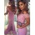 Trumpet/Mermaid Off-the-Shoulder Long Pink Lace Prom Evening Formal Dresses 3020009