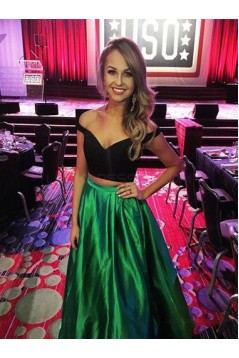 Two Pieces Off-the-Shoulder Prom Evening Formal Dresses 3020028