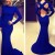 Trumpet/Mermaid Long Sleeve Blue Prom Evening Formal Dresses 3020032