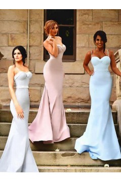 Trumpet/Mermaid Spaghetti Straps Long Prom Evening Formal Bridesmaid Dresses 3020082