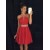 A-Line Short Beaded Chiffon Red Prom Evening Cocktail Homecoming Dresses 3020086