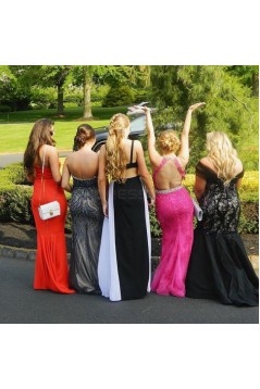 Beaded Lace Appliques Mermaid Long Prom Formal Evening Party Dresses 3021002