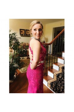 Beaded Lace Appliques Mermaid Long Prom Formal Evening Party Dresses 3021002