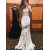 Trumpet/Mermaid Long White See Through Prom Evening Formal Dresses 3020101