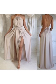 Halter Chiffon Long Prom Formal Evening Party Dresses 3021013