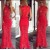 Mermaid Long Red Lace Prom Formal Evening Party Dresses 3021028