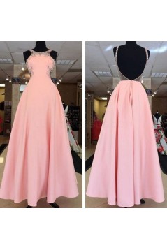 A-Line Long Pink Prom Formal Evening Party Dresses 3021064