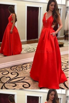 Sexy Sequins V-Neck Long Prom Formal Evening Party Dresses 3021076