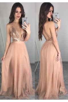 Long Red Spaghetti Straps Prom Formal Evening Party Dresses 3021077