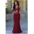 Mermaid Burgundy Lace Long Prom Formal Evening Party Dresses 3021083