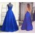 Long Blue Spaghetti Straps V-Neck Prom Formal Evening Party Dresses 3021102