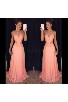 Long Lace and Chiffon Prom Formal Evening Party Dresses 3021108