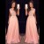 A-Line Long Pink Lace Chiffon Prom Evening Formal Dresses 3020112