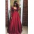 Long Sleeves V-Neck Lace Long Prom Formal Evening Party Dresses 3021120