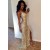 Sexy Gold Sequins V-Neck Long Prom Formal Evening Party Dresses 3021127