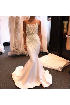 Mermaid Lace Long White Prom Formal Evening Party Dresses 3021129