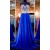 A-Line Sweetheart Gold Royal Blue Long Prom Evening Formal Dresses 3020113
