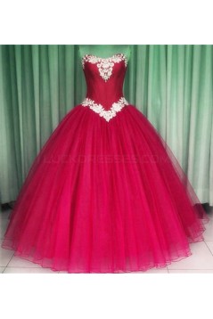 Tulle Ball Gown Long Blue Prom Formal Evening Party Dresses 3021200