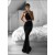 Halter Mermaid Long Black Two Pieces Prom Formal Evening Party Dresses 3021218