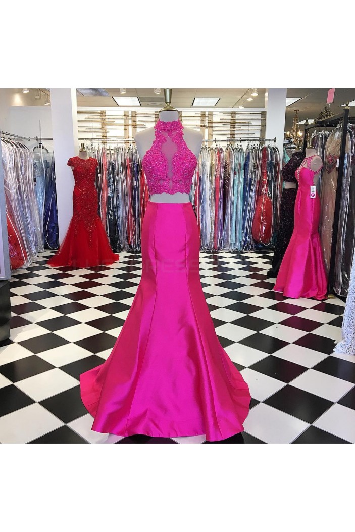 Mermaid Two Pieces Lace Prom Formal Evening Party Dresses 3021238