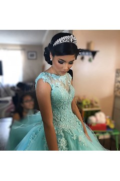 Ball Gown Lace Appliques Beaded Long Prom Formal Evening Party Dresses 3021250