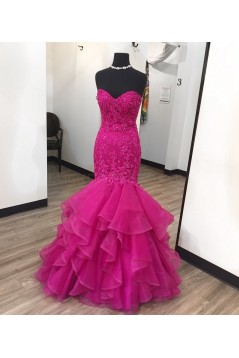 Mermaid Long Blue Lace Appliques Prom Formal Evening Party Dresses 3021284