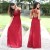 Long Red Lace Chiffon Prom Formal Evening Party Dresses 3021288