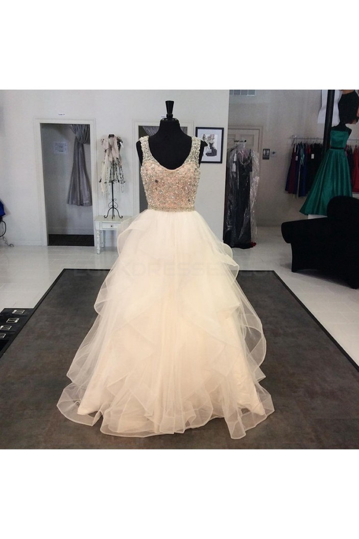 Beaded Tulle Ball Gown Prom Formal Evening Party Dresses 3021295