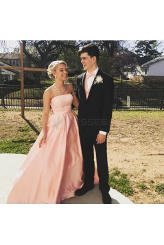 A-Line Beaded Strapless Prom Formal Evening Party Dresses 3021309