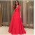 A-Line Long Red V-Neck Prom Formal Evening Party Dresses 3021341