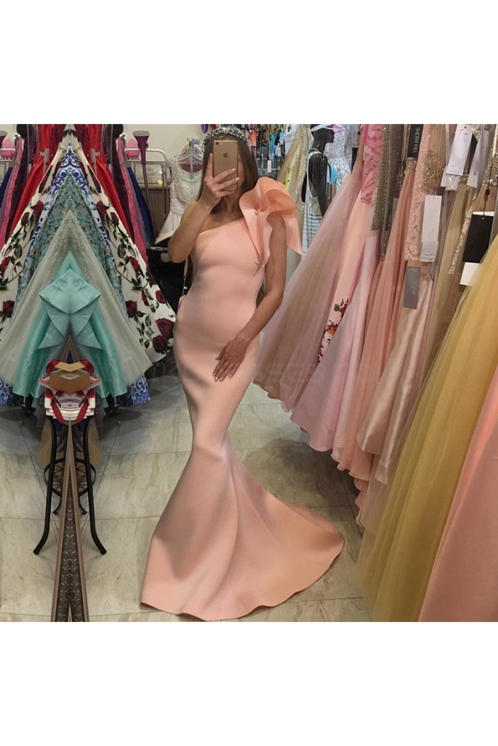 Mermaid One-Shoulder Long Prom Formal Evening Party Dresses 3021343