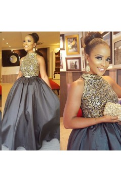 Beaded Ball Gown Long Silver Prom Formal Evening Party Dresses 3021345