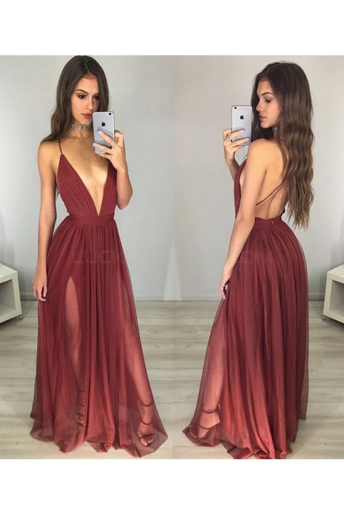 Sexy Deep V-Neck Prom Formal Evening Party Dresses 3021373