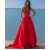 Long Red Lace Strapless Prom Formal Evening Party Dresses 3021384