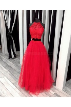 Two Pieces Lace and Tulle Prom Formal Evening Party Dresses 3021422