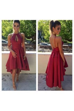 High Low Burgundy Prom Homecoming Cocktail Graduation Dresses 3021427