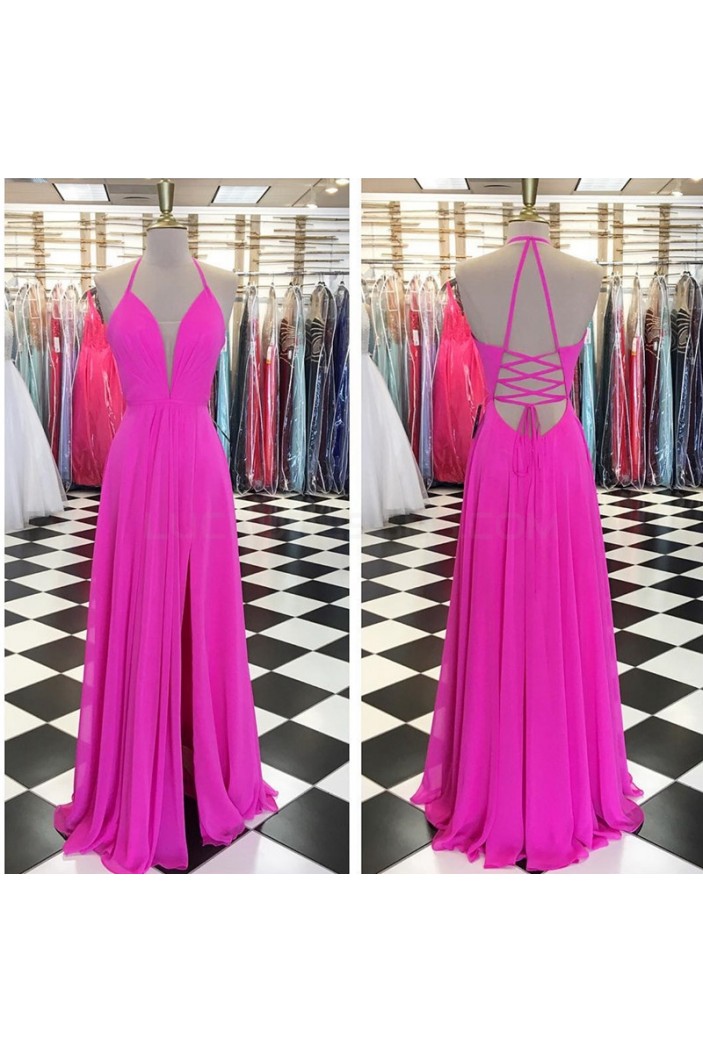 Long Chiffon Spaghetti Straps Prom Formal Evening Party Dresses 3021447