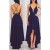 High Low V-Neck Spaghetti Straps Blue Prom Formal Evening Party Dresses 3021470