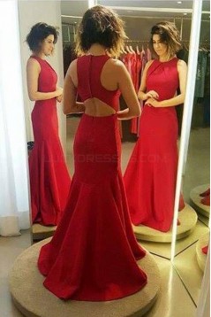Mermaid Long Red Prom Formal Evening Party Dresses 3021484