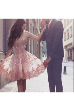 Short Lace Off-the-Shoulder Prom Homecoming Cocktail Graduation Dresses 3021508