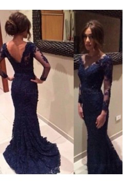 Long Sleeves Lace Mermaid Prom Evening Formal Dresses 3020152