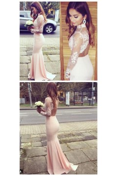 Mermaid Long Sleeves Lace Prom Formal Evening Party Dresses 3021522