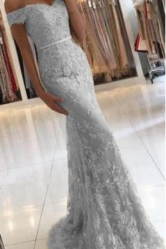 Mermaid Off-the-Shoulder Lace Long Prom Dresses Evening Gowns 3021532