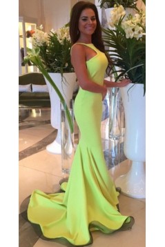 Trumpet/Mermaid Backless Long Prom Evening Formal Dresses 3020155