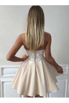 Short Sweetheart Prom Dress Sleeveless Appliques Homecoming Party Dresses 3021555
