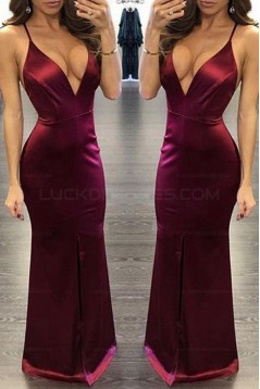 Sexy Mermaid V-Neck Long Prom Evening Formal Dresses 3021564