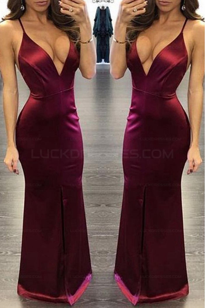 Sexy Mermaid V-Neck Long Prom Evening Formal Dresses 3021564