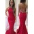 Trumpet/Mermaid Beaded Long Red Backless Prom Evening Formal Dresses 3020157