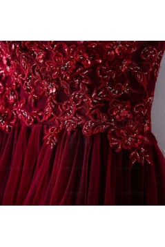 A-Line One-Shoulder Tulle Long Prom Evening Formal Dresses 3021574
